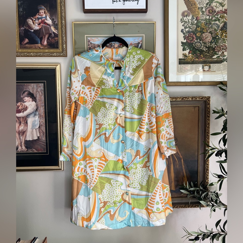 70s vintage retro patterned dress